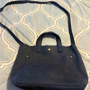 Stylish Navy Leather Crossbody Bag